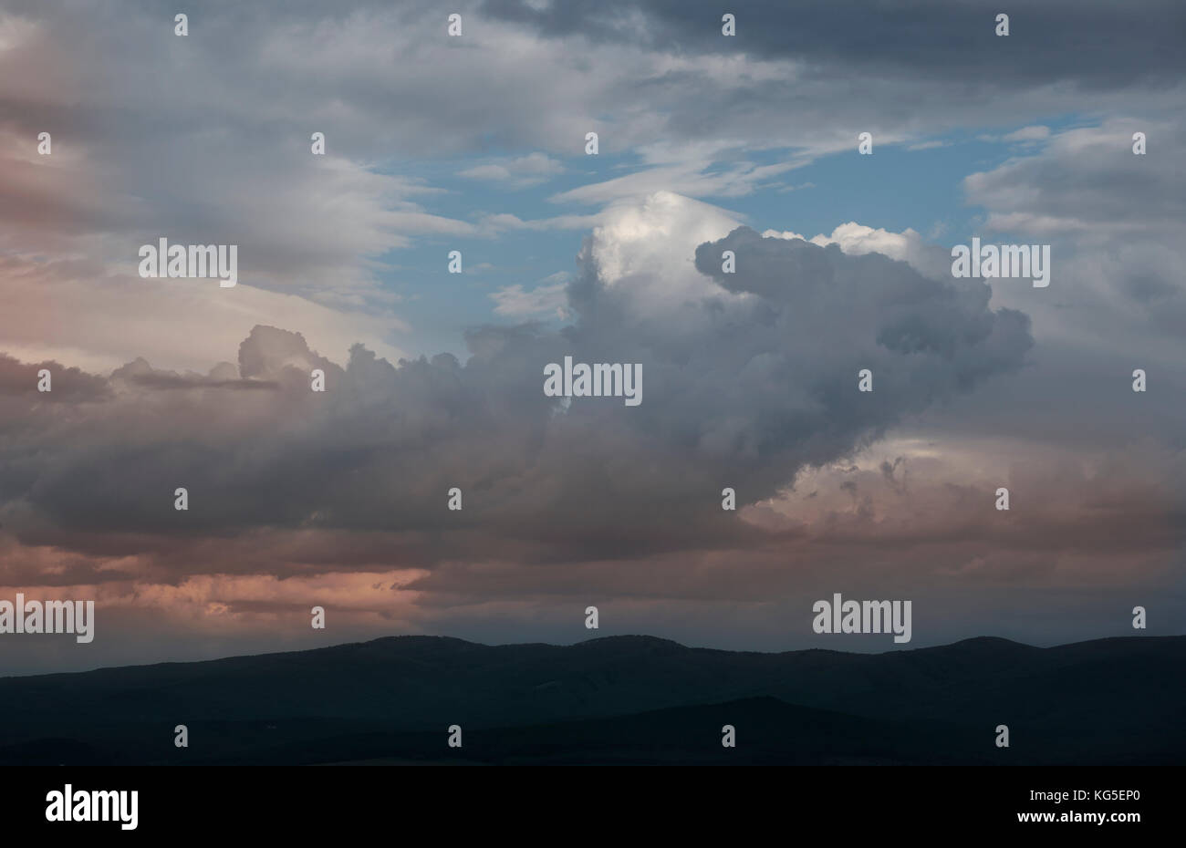 Dark dramatic landscape stormy sky over field Stock Photo - Alamy