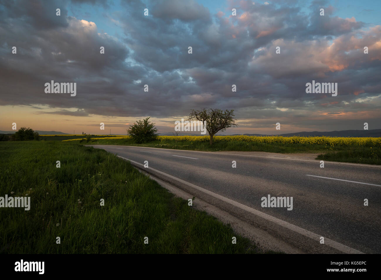 Dark dramatic landscape stormy sky over field Stock Photo - Alamy