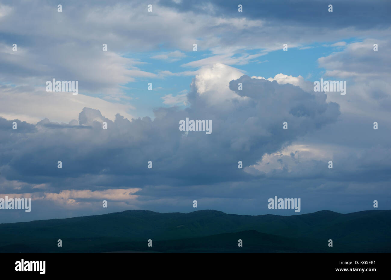 Dark dramatic landscape stormy sky over field Stock Photo - Alamy
