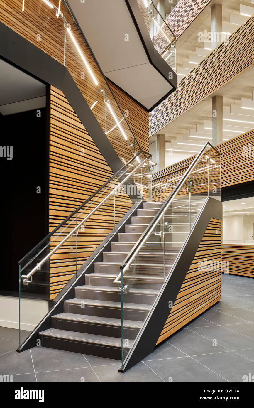 Close up view of stairs. The Big Data Institute, Oxford, United Kingdom ...