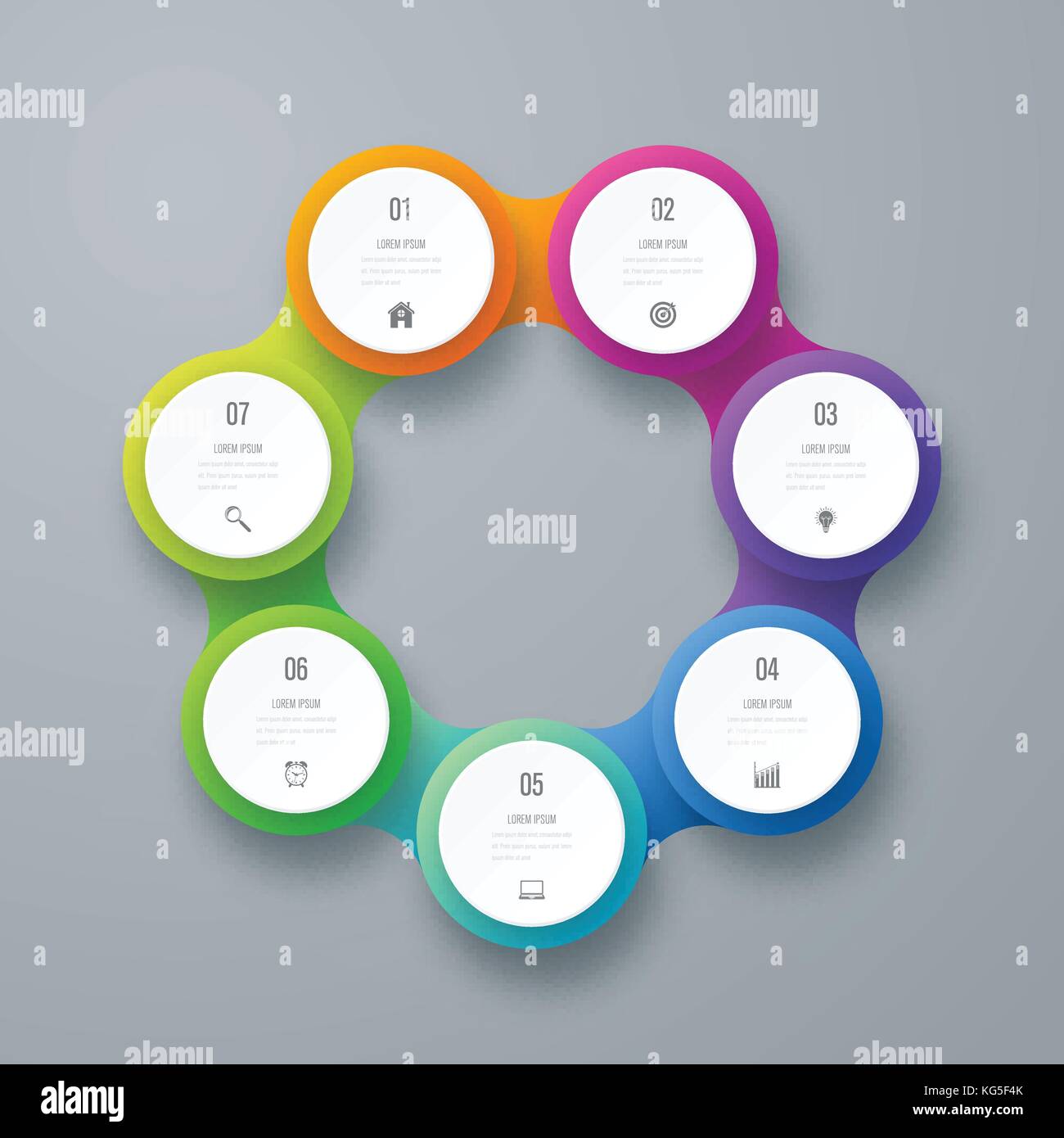 Infographics template 7 options with circle Stock Vector Image & Art ...