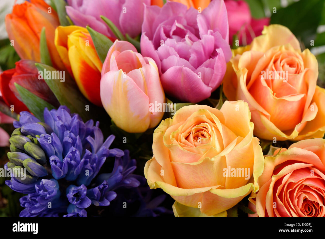 Coloured spring bouquet Stock Photo - Alamy
