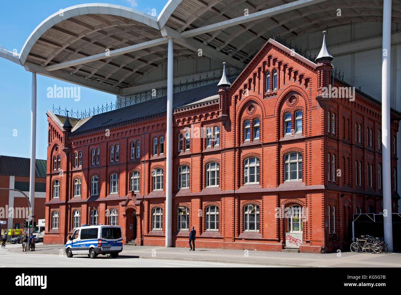 The Hamburg exhibition halls, intigrated neo-Gothik brick building built in 1896, former administrative building of the Kohlekraftwerk 'Karoline' closed in 1988 Stock Photo