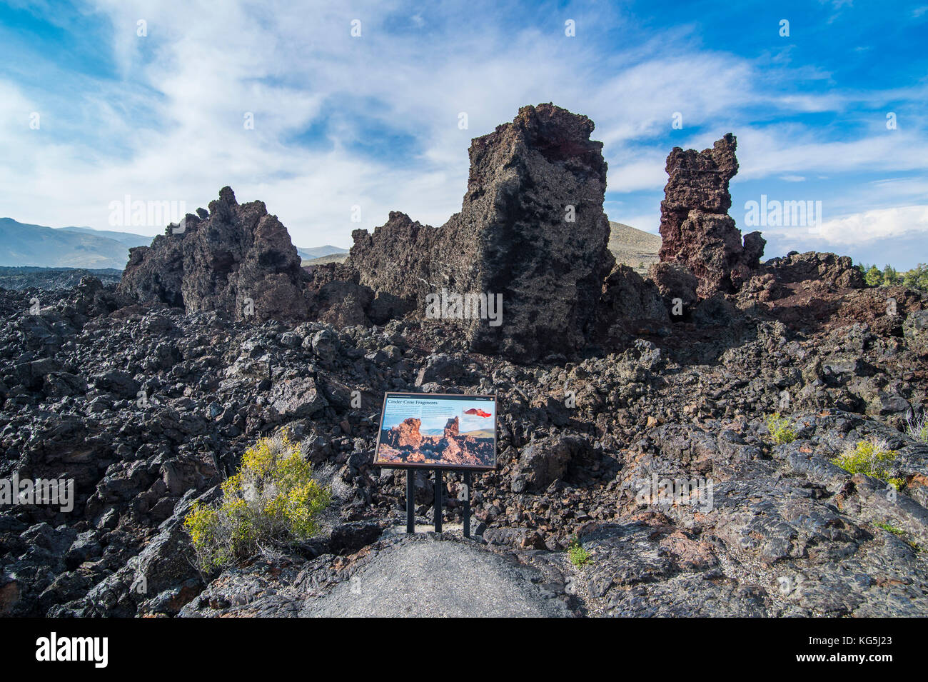 Cold lava walls in the Craters of the moon National Park, Idaho, USA Stock Photo