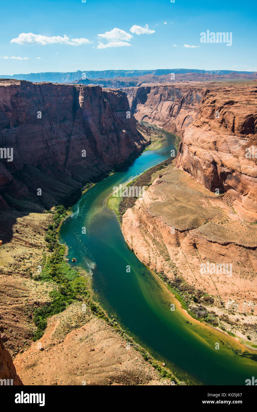 Horseshoe bend on the Colorado river at the south rim, Arizona, USA Stock Photo