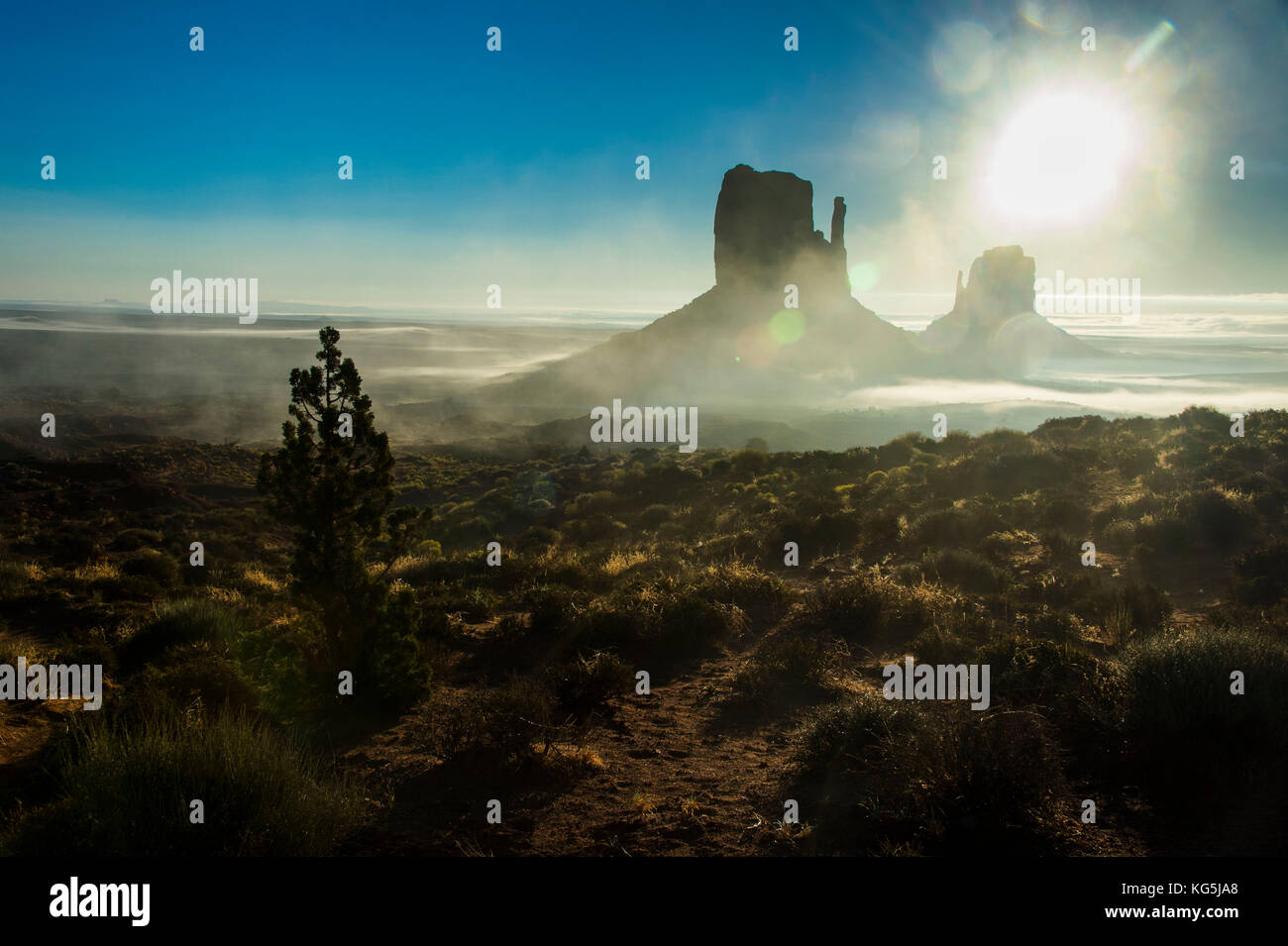Monument valley at sunrise, Arizona, USA Stock Photo
