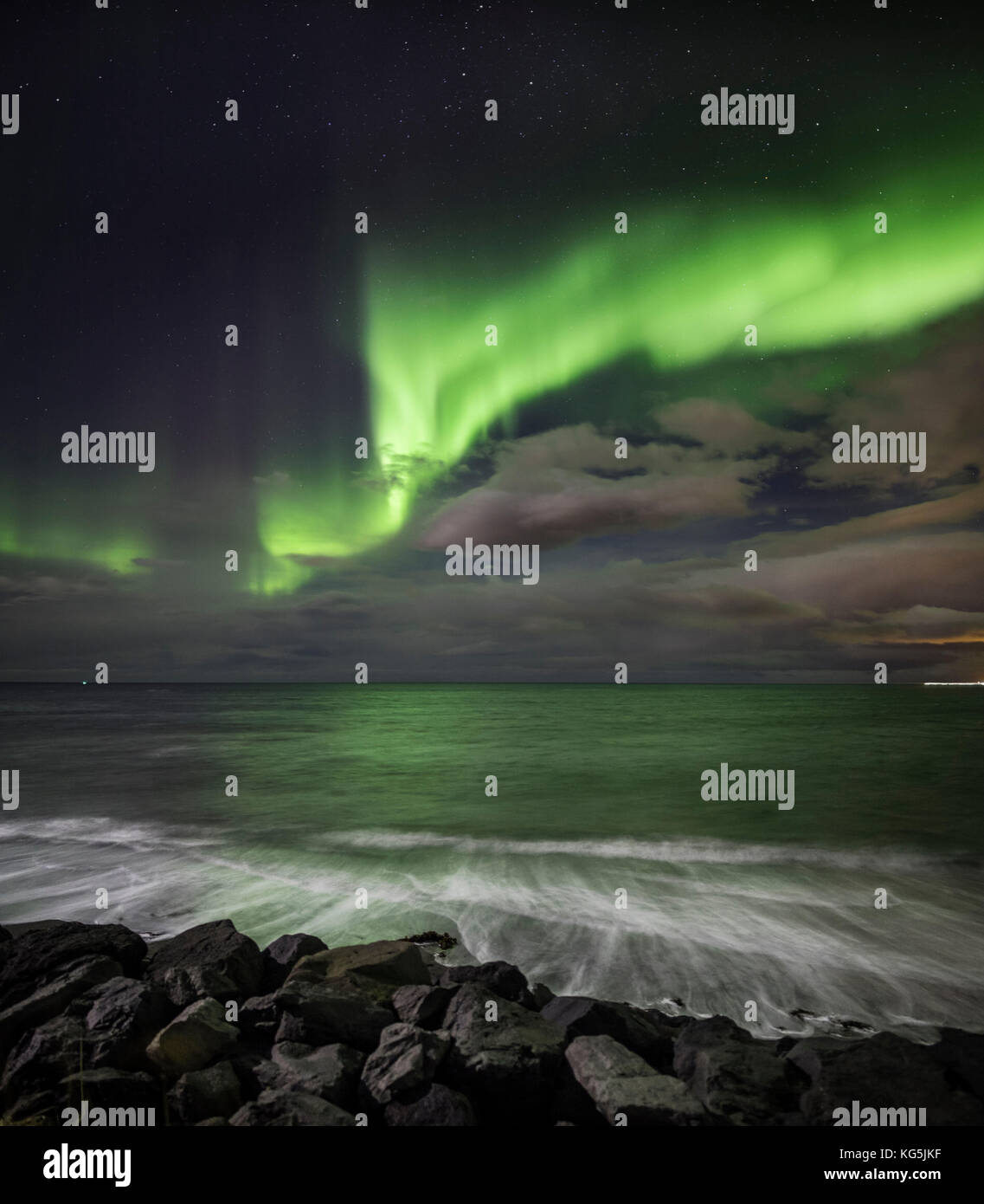 Aurora Borealis or Northern Lights, Reykjavik, Iceland Stock Photo - Alamy