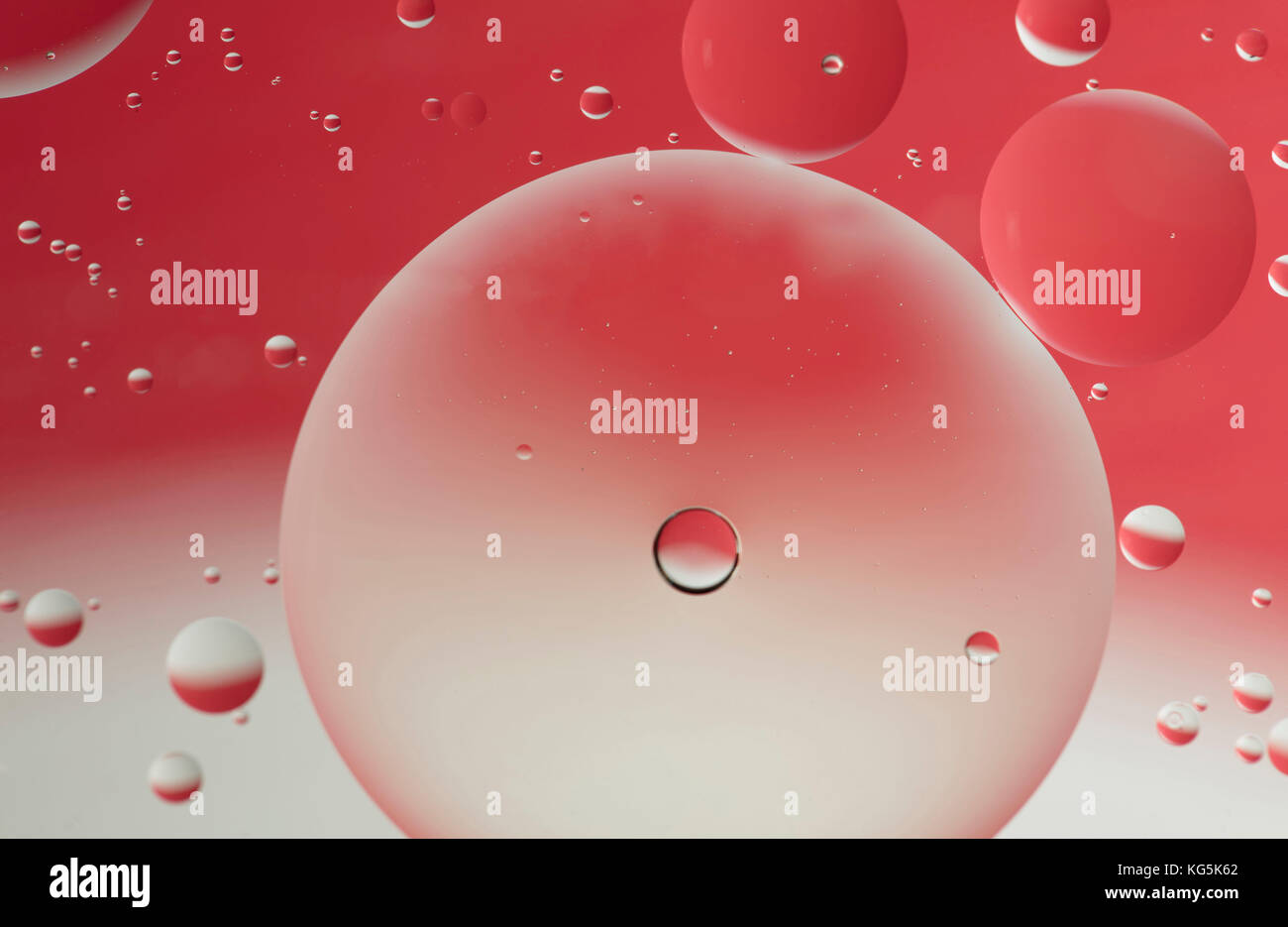 Funky textures red and white bubbles Stock Photo