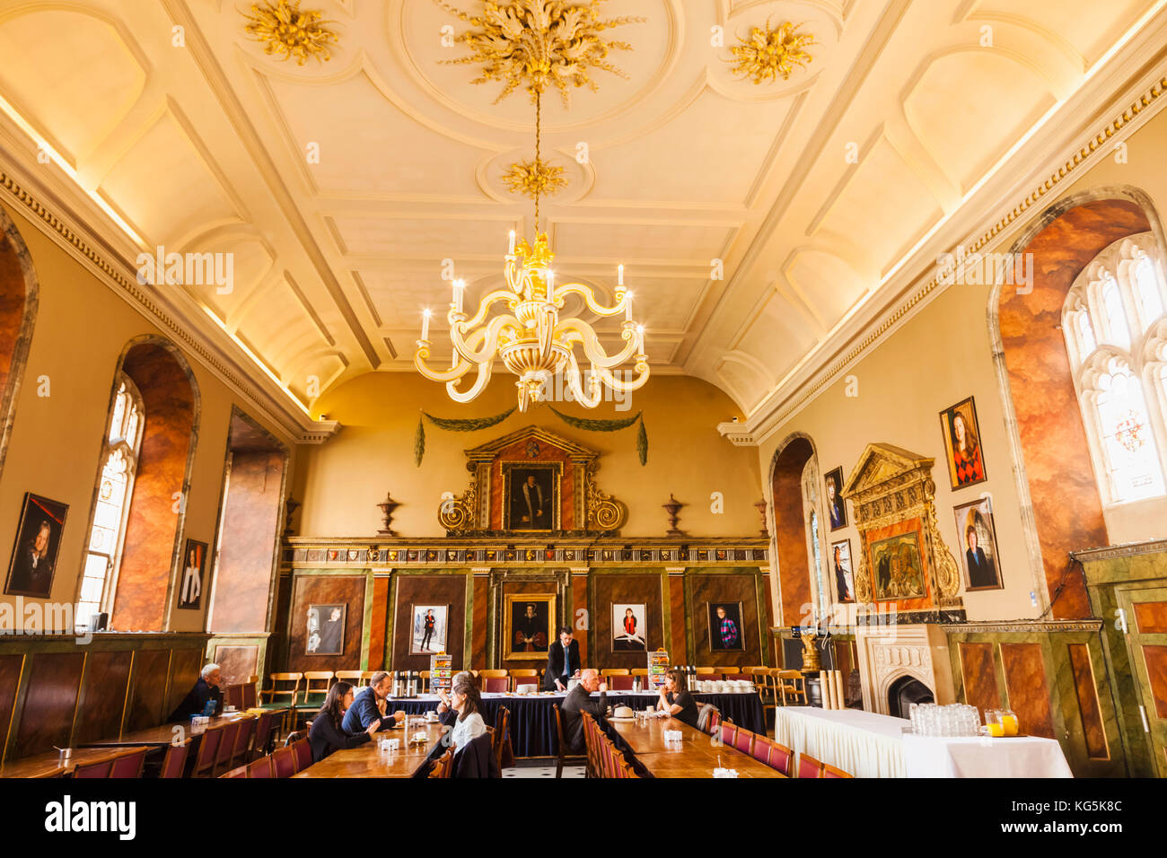 England, Oxfordshire, Oxford, Oxford University, Trinity College, The Dining Hall Stock Photo