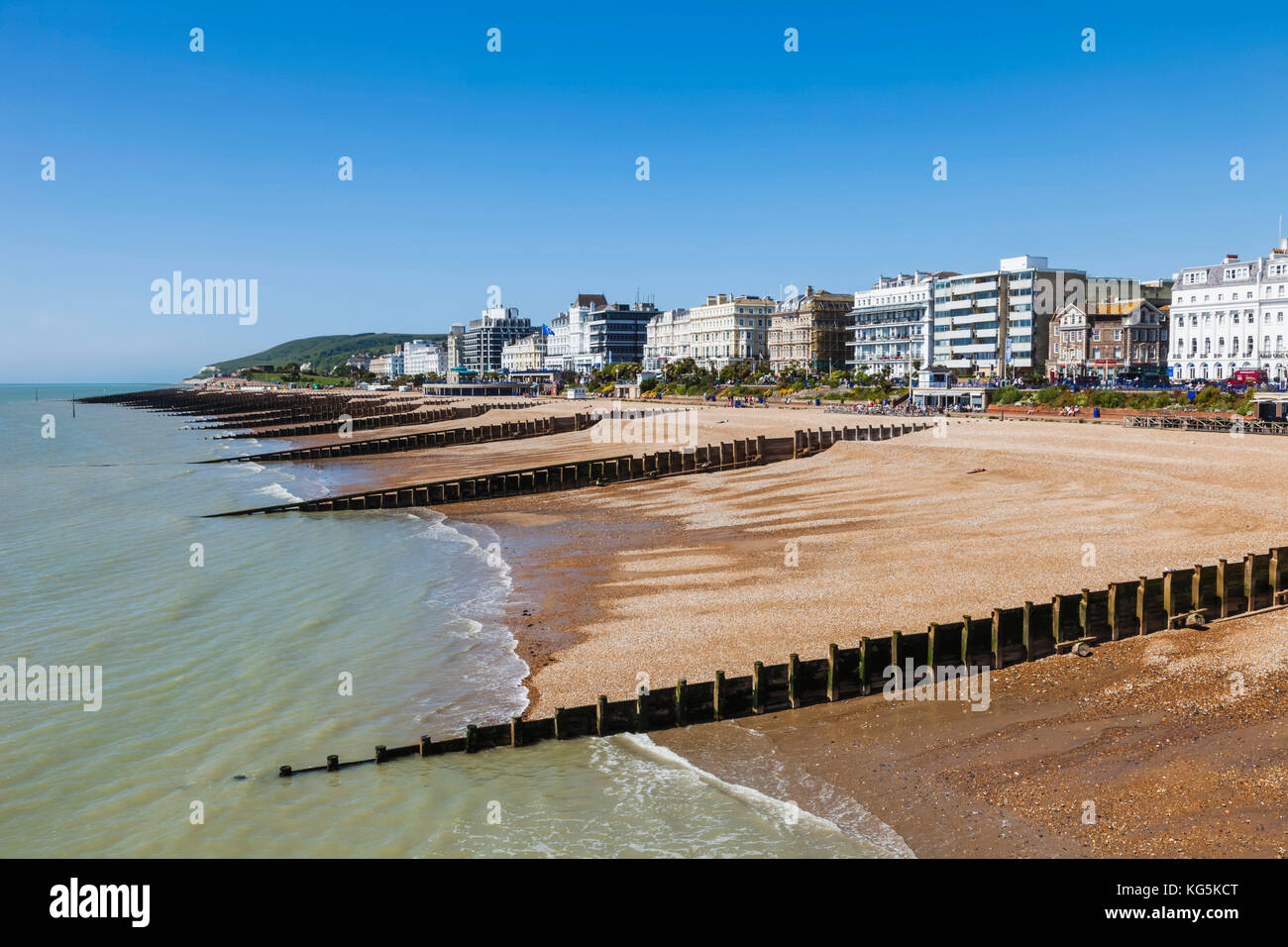 England, East Sussex, Eastbourne, Eastbourne Beach and Town Skyline