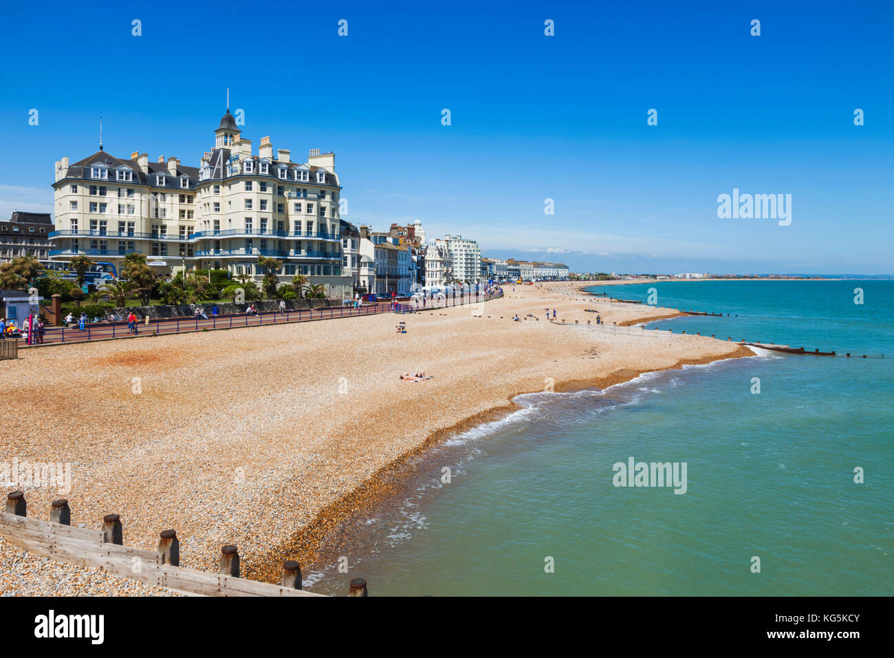 England East Sussex Eastbourne Eastbourne Beach And Town Skyline 