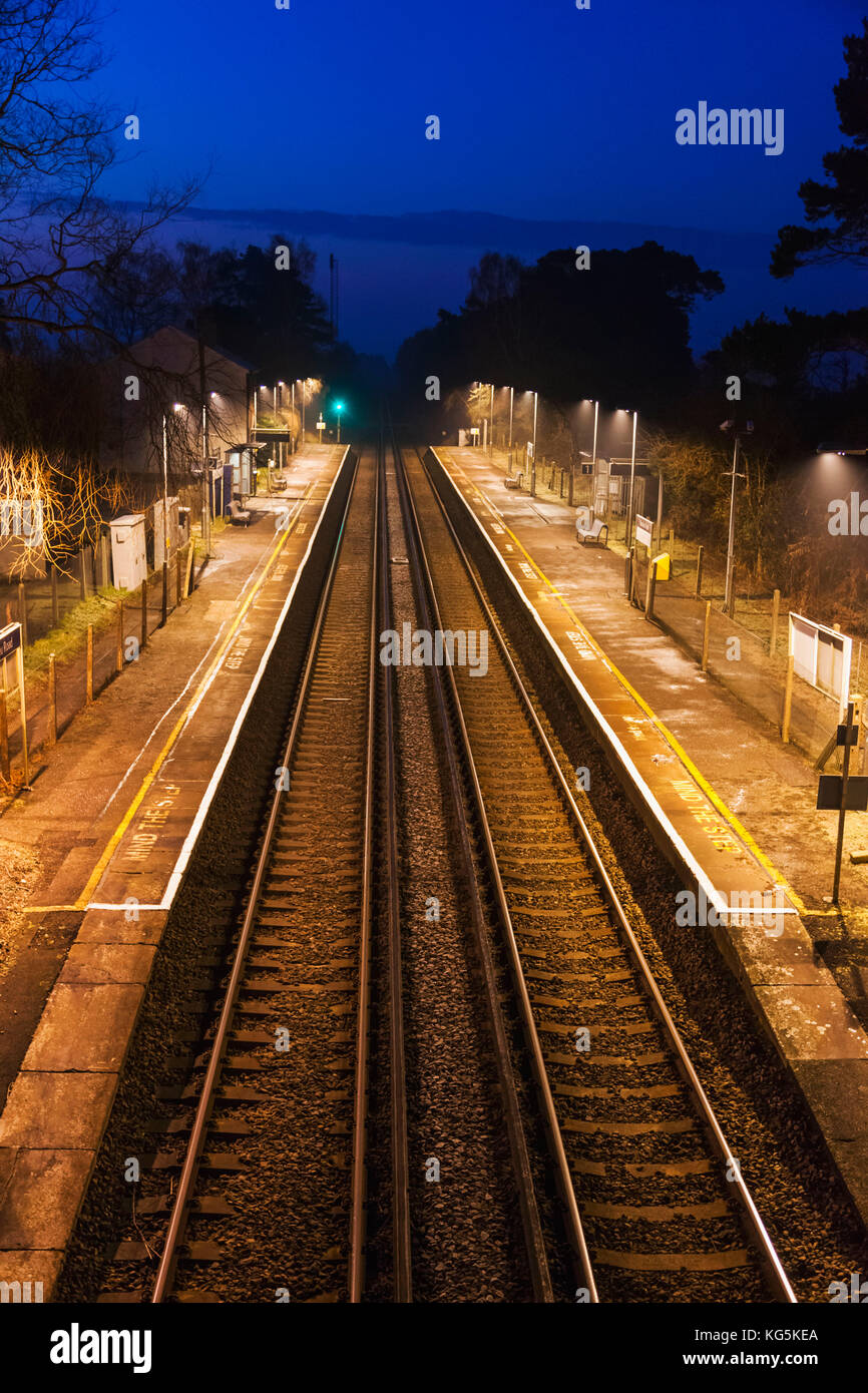 England, Hampshire, The New Forest, Lyndhurst, Beaulieu Road Train Station Stock Photo