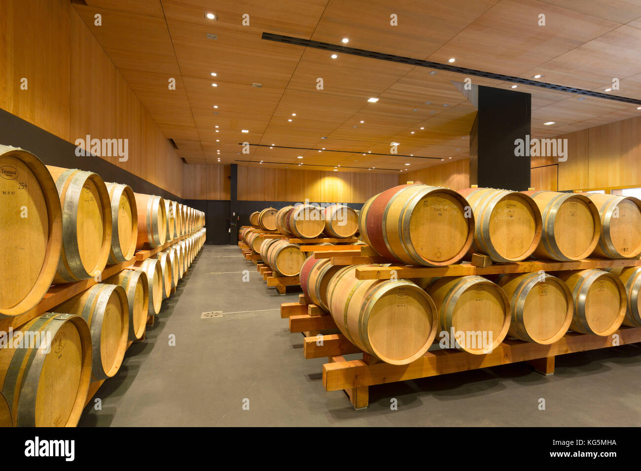 an indoor view of a wine cellar, bolzano province, south tyrol, trentino alto adige, italy Stock Photo