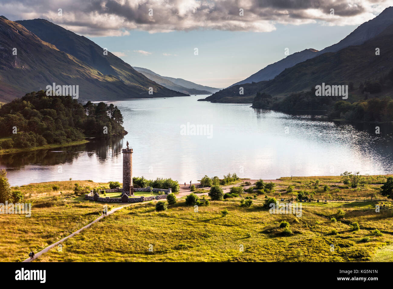 Glenfinnan monument in Loch Shiel, Scotland, UK Stock Photo