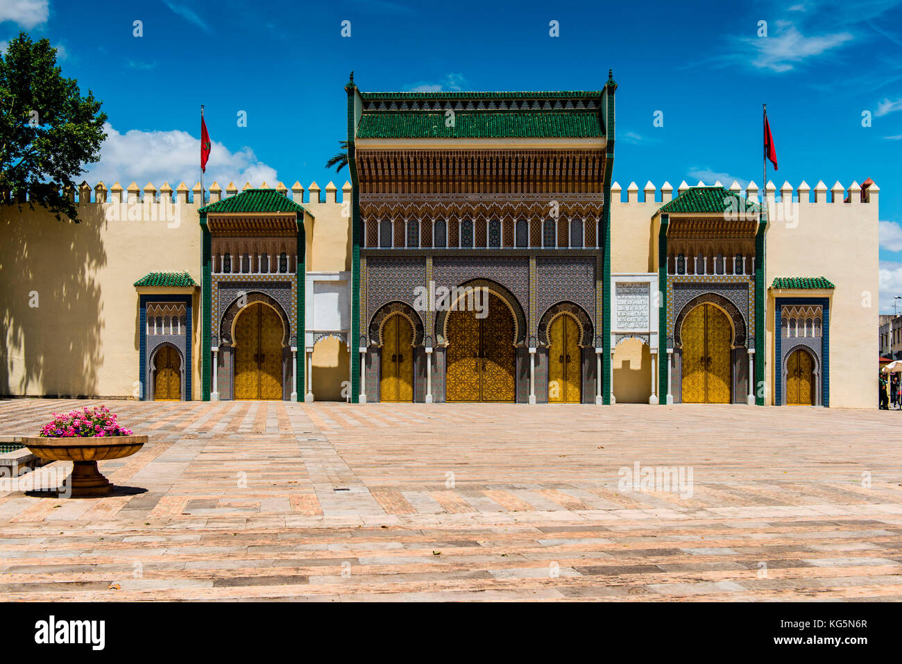 Fes, Marocco, North Africa. The royal palace Dar el Makhzen. Stock Photo