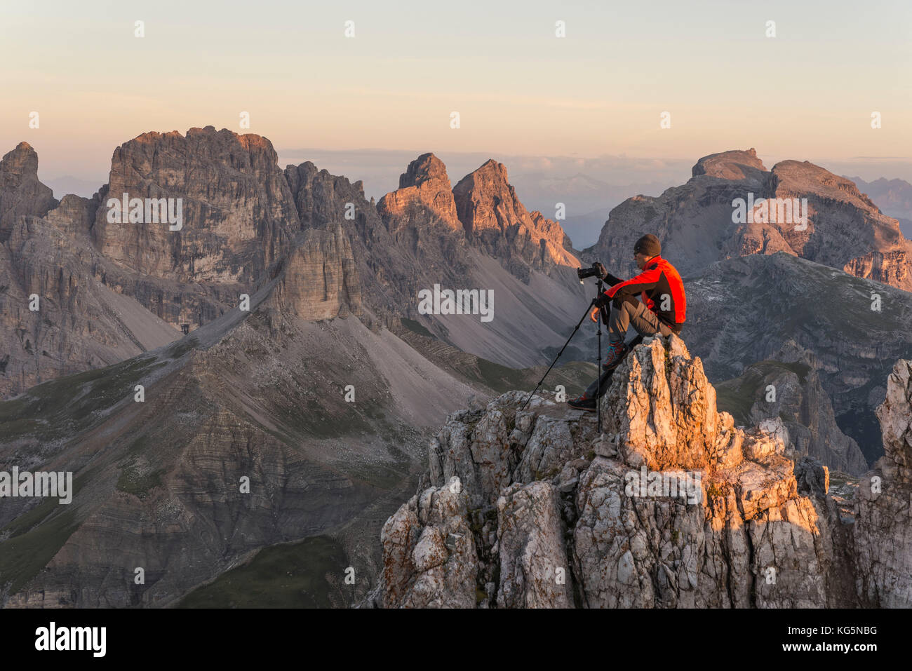 Sesto/Sexten, Dolomites, South Tyrol, province of Bolzano, Italy. View from the summit of Monte Paterno/Paternkofel Stock Photo