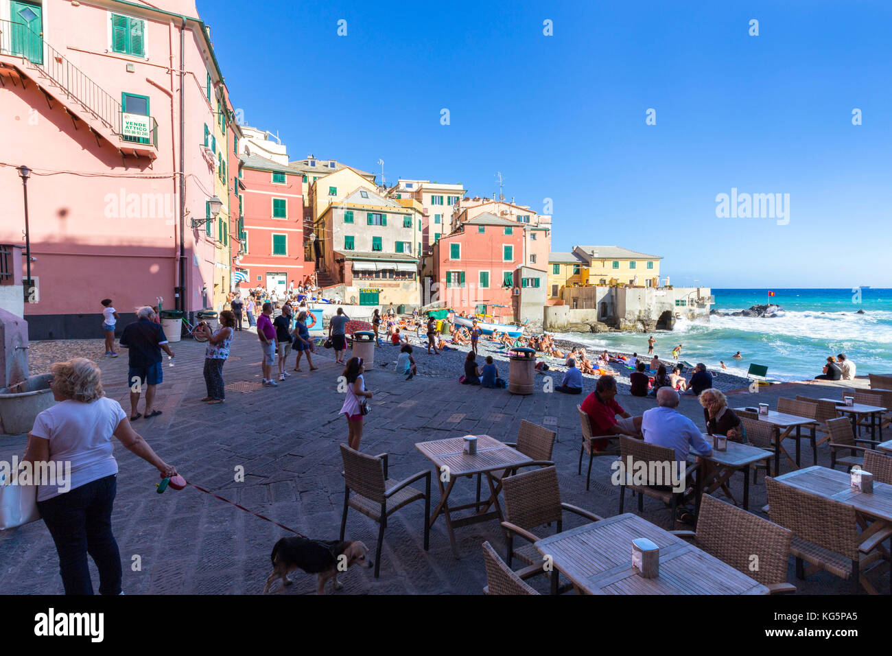 Boccadasse is an old mariners' neighbourhood of the Italian city of Genoa, Liguria, Italy Stock Photo