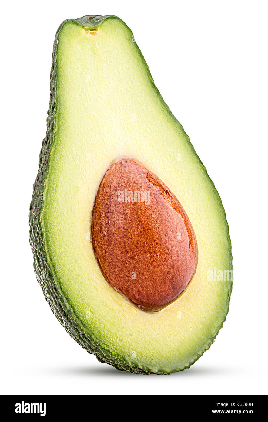Avocado Cut In Half With Bone Isolated On White Background Clipping Stock Photo Alamy