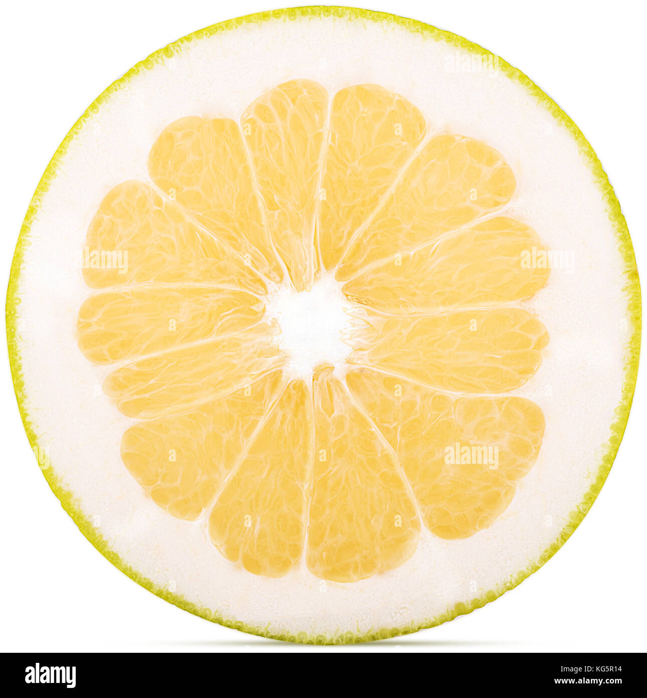 Sweetie citrus fruit cut in half isolated on white background. Clipping