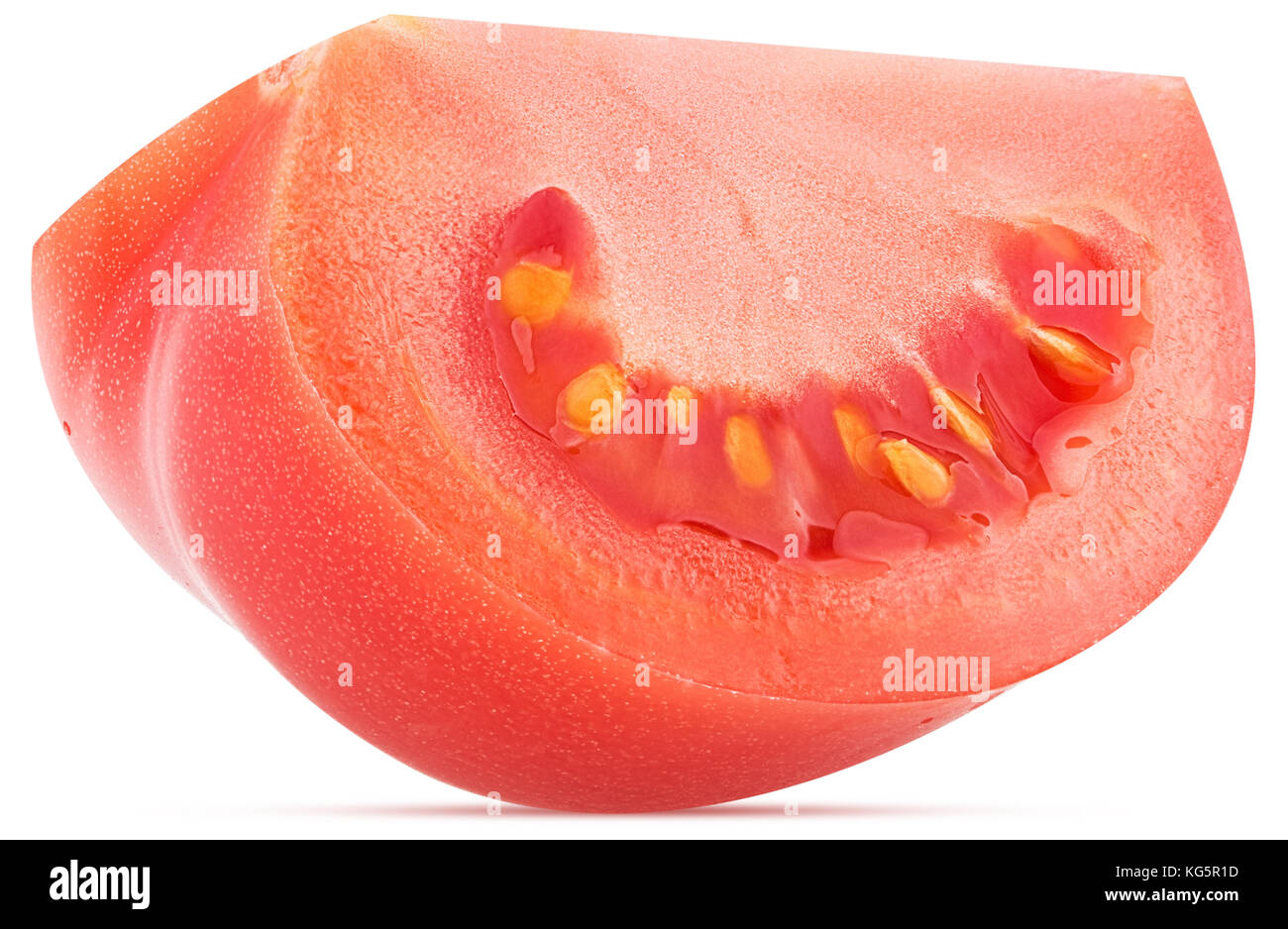 Slice red tomato isolated on white background Clipping Path Stock Photo