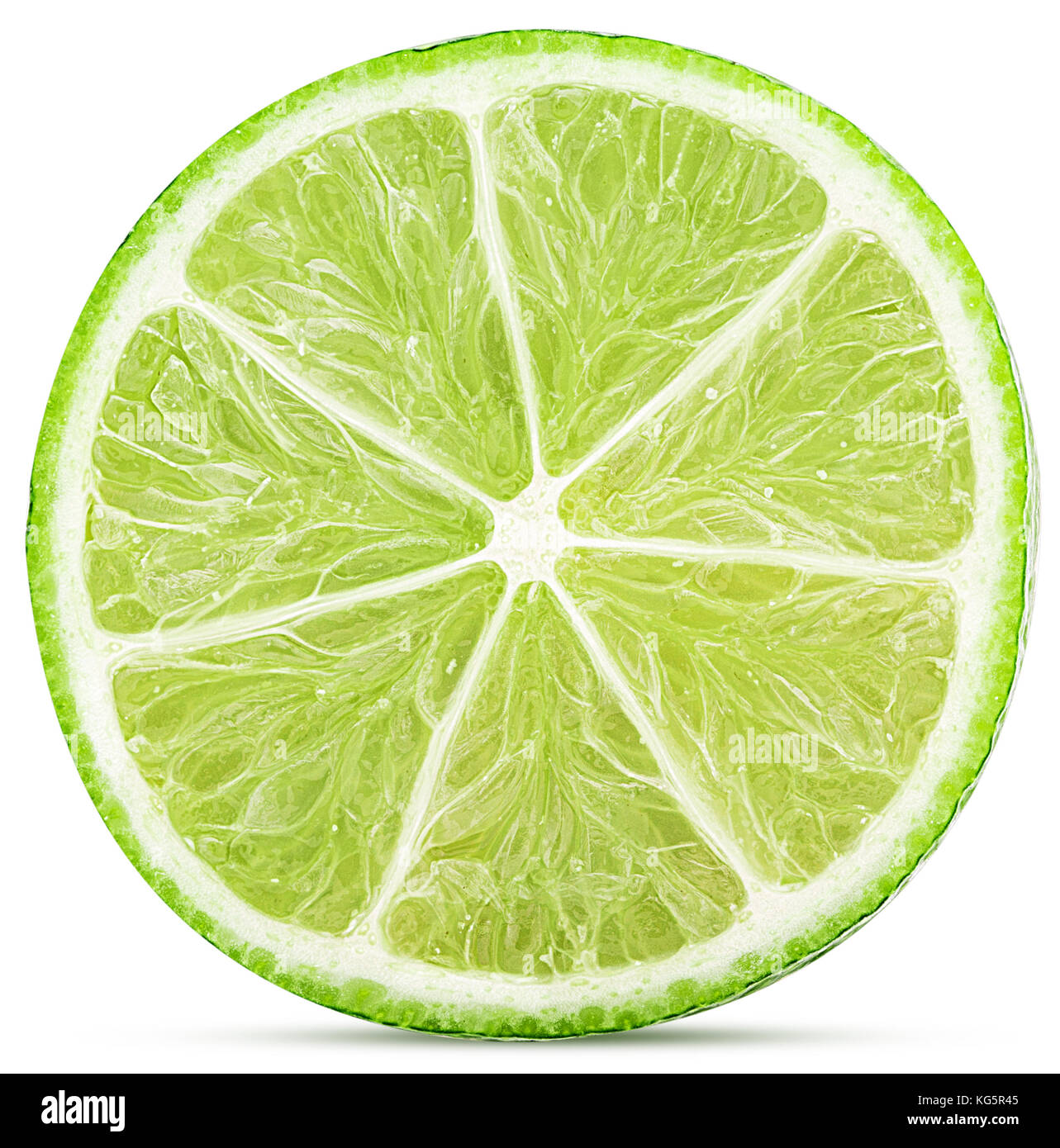 Fresh lime cut in half isolated on white background Clipping Path Stock