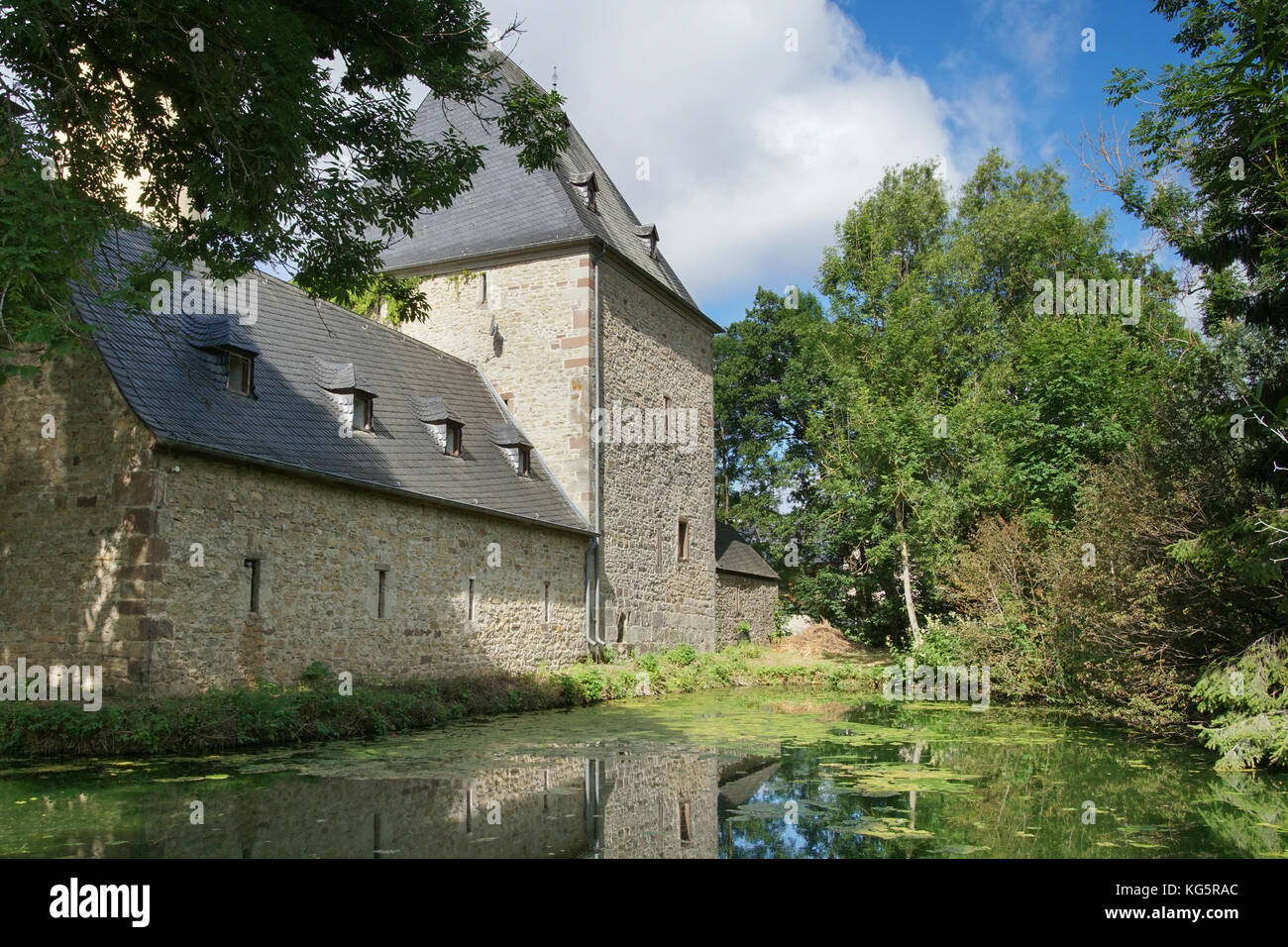 BITBURG, GERMANY - JUNE 26, 2017: Old Rittersdorf Castle close to Bitburg on June 26, 2017 in Germany, Europe Stock Photo