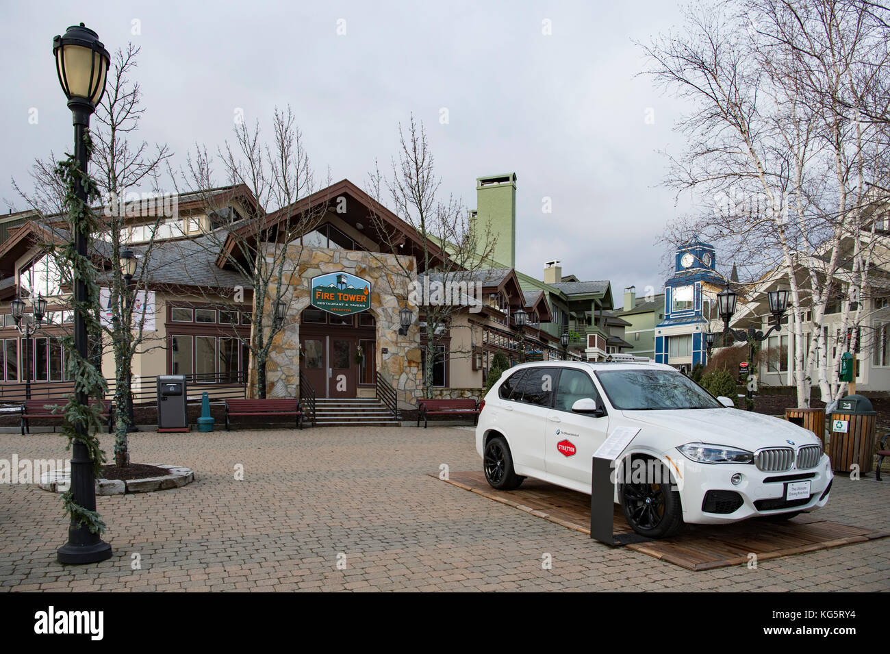 Fire Tower restaurant at Stratton ski village Vermont, USA Stock Photo