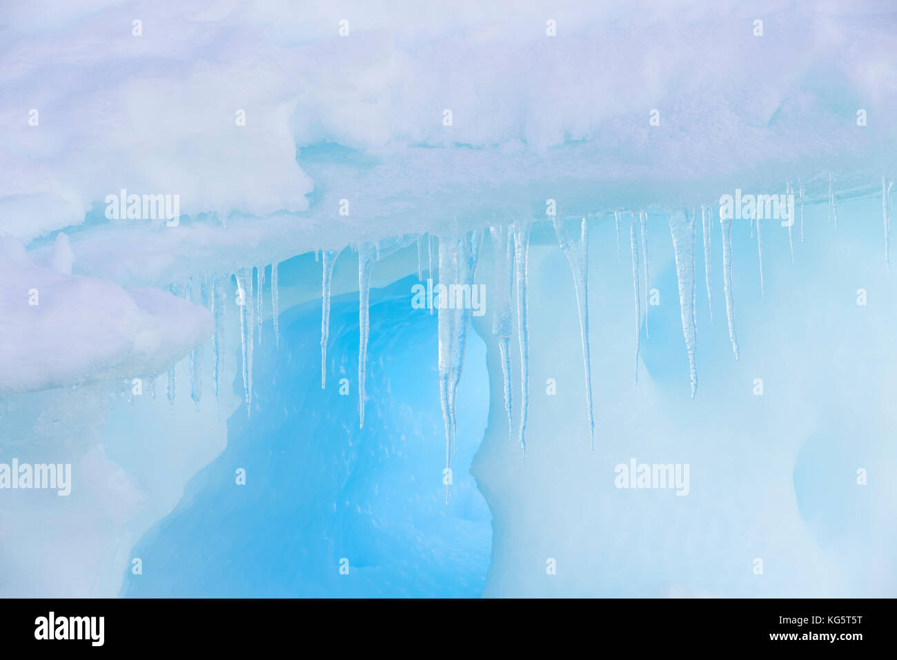 Antarctic icicles, Antarctica Stock Photo