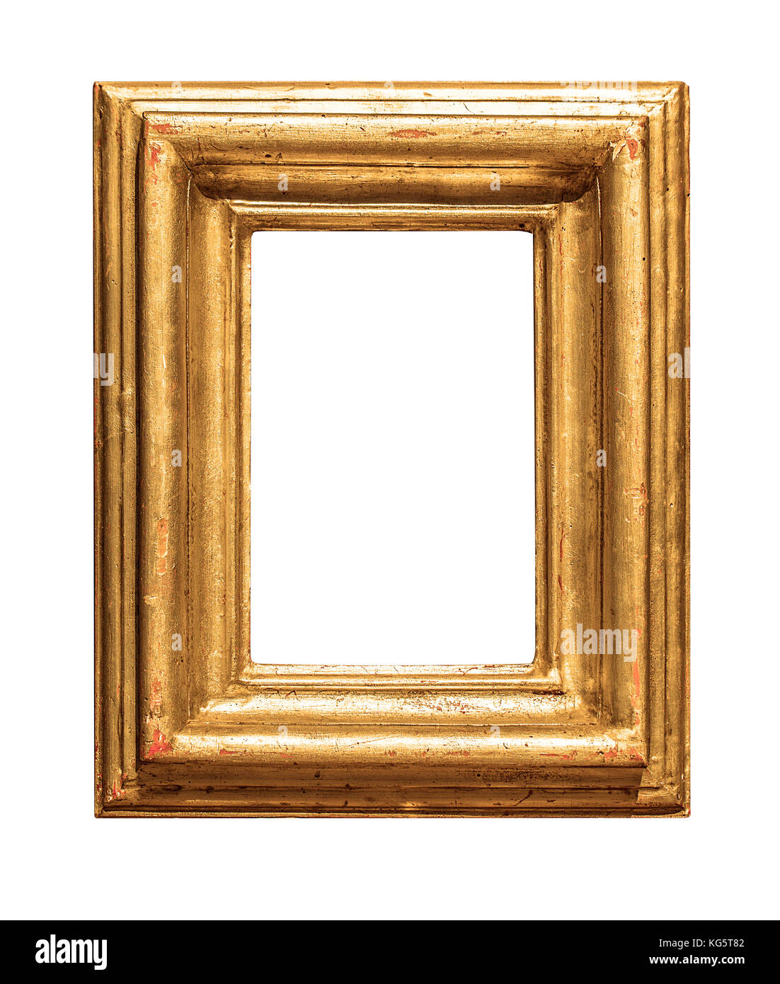 old wooden frame isolated on white background with clipping path Stock Photo