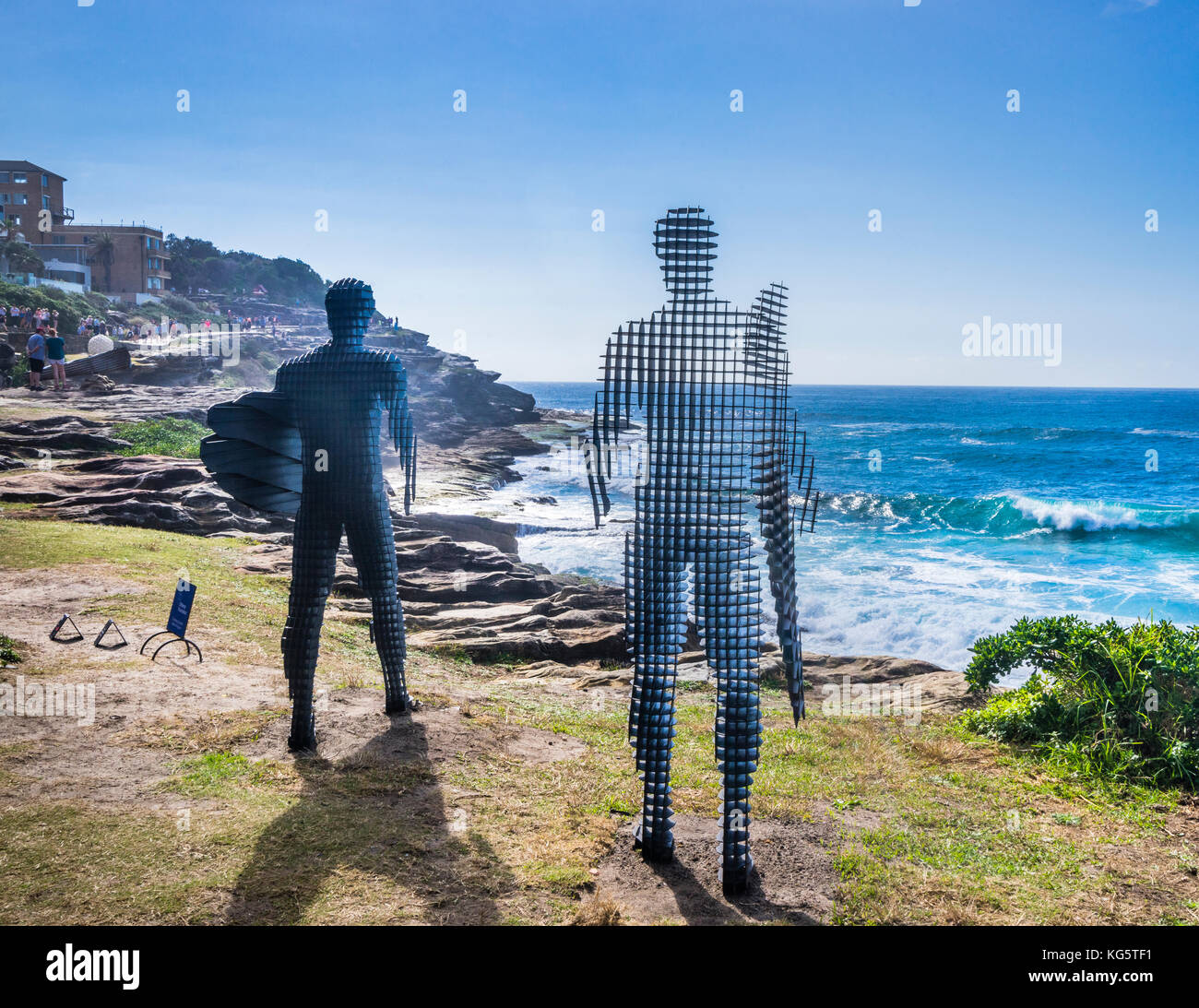 Sculpture by the sea 2017, annual exhibition on the coastal walk between Bondi and Tamara Beach, Sydney, New South Wales, Australia. Aluminium sculptu Stock Photo