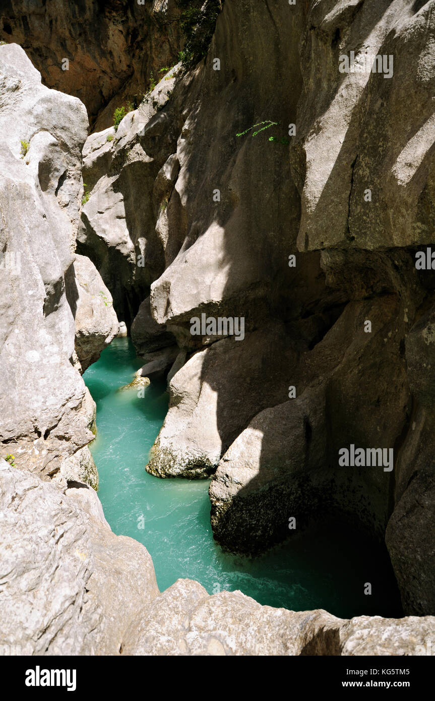 The Styx, a mini canyon in the Verdon Gorge along the Imbut trail, France Stock Photo