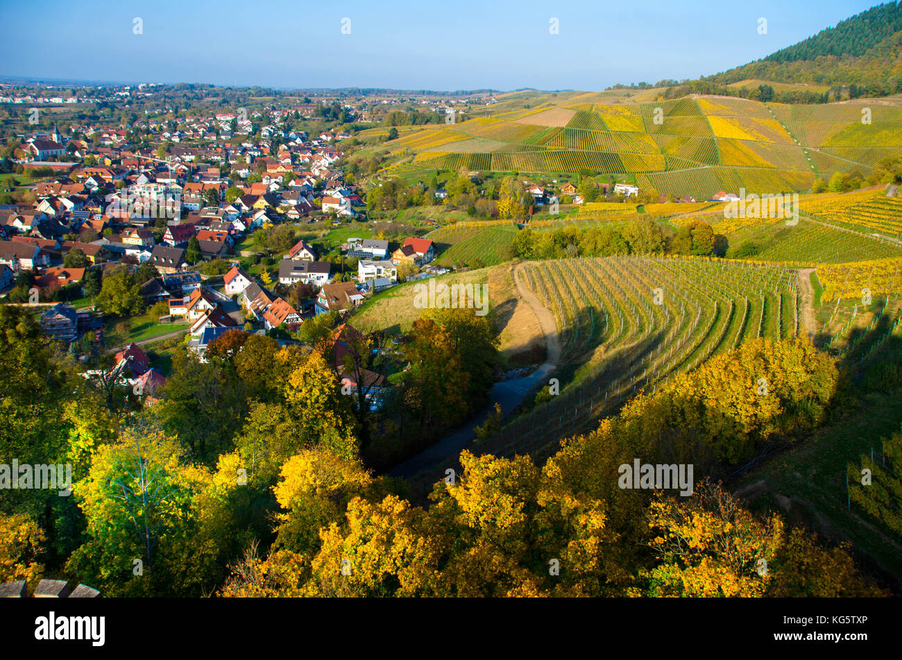 View to the village of Ortenberg in Germany Stock Photo - Alamy