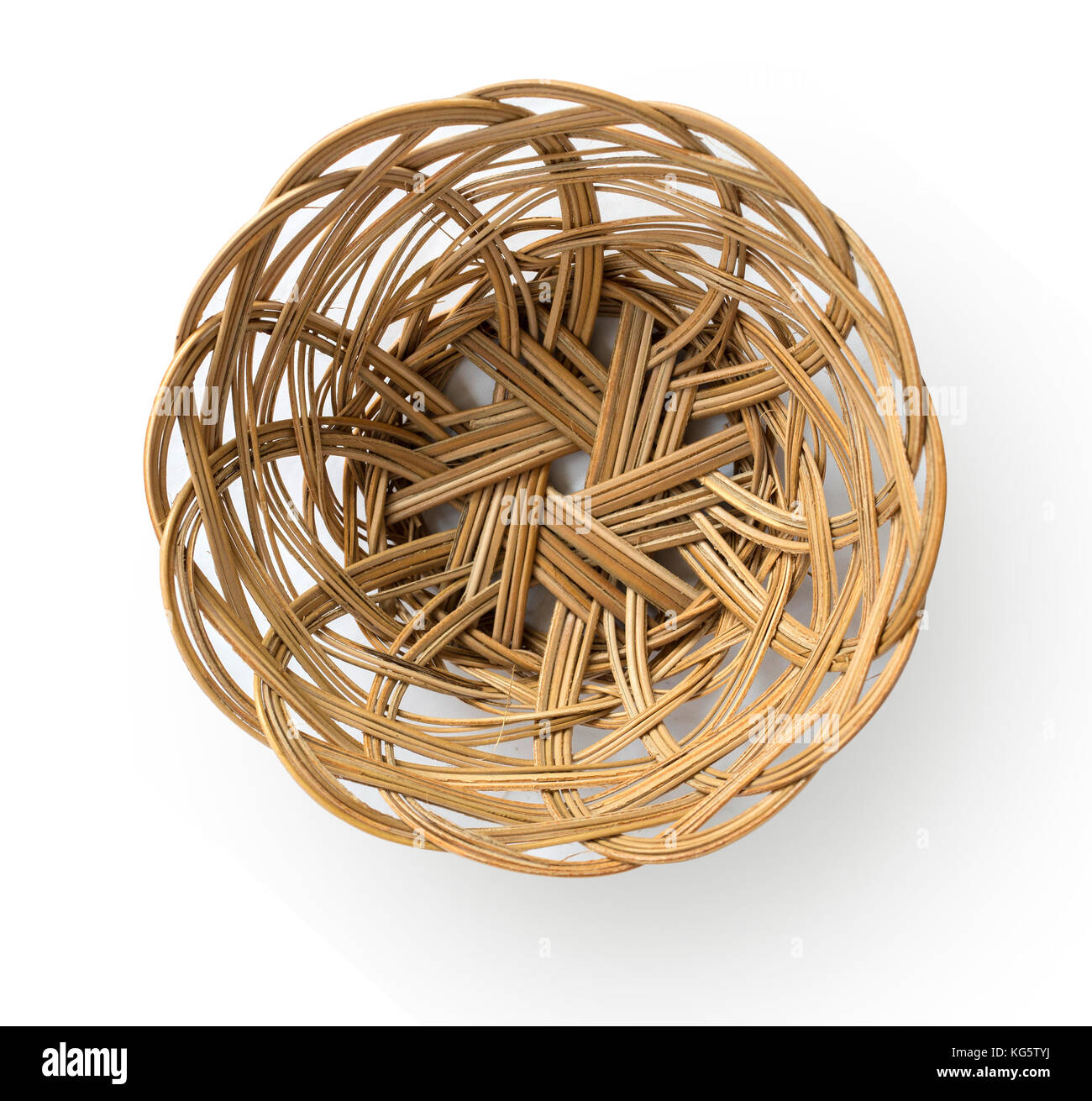 Vintage empty weave wicker basket isolated on white background Stock ...
