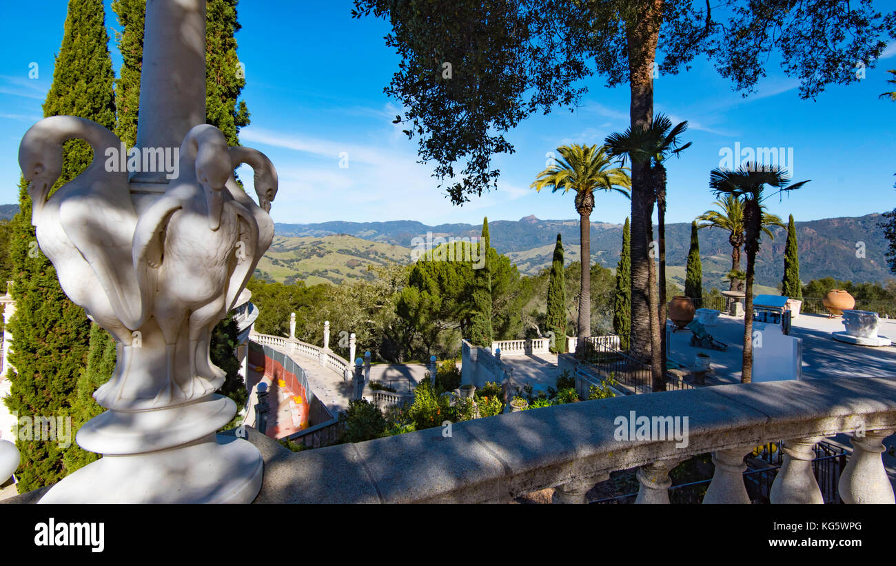 A view from one of the balconies at Hearst Castle in California, USA Stock Photo