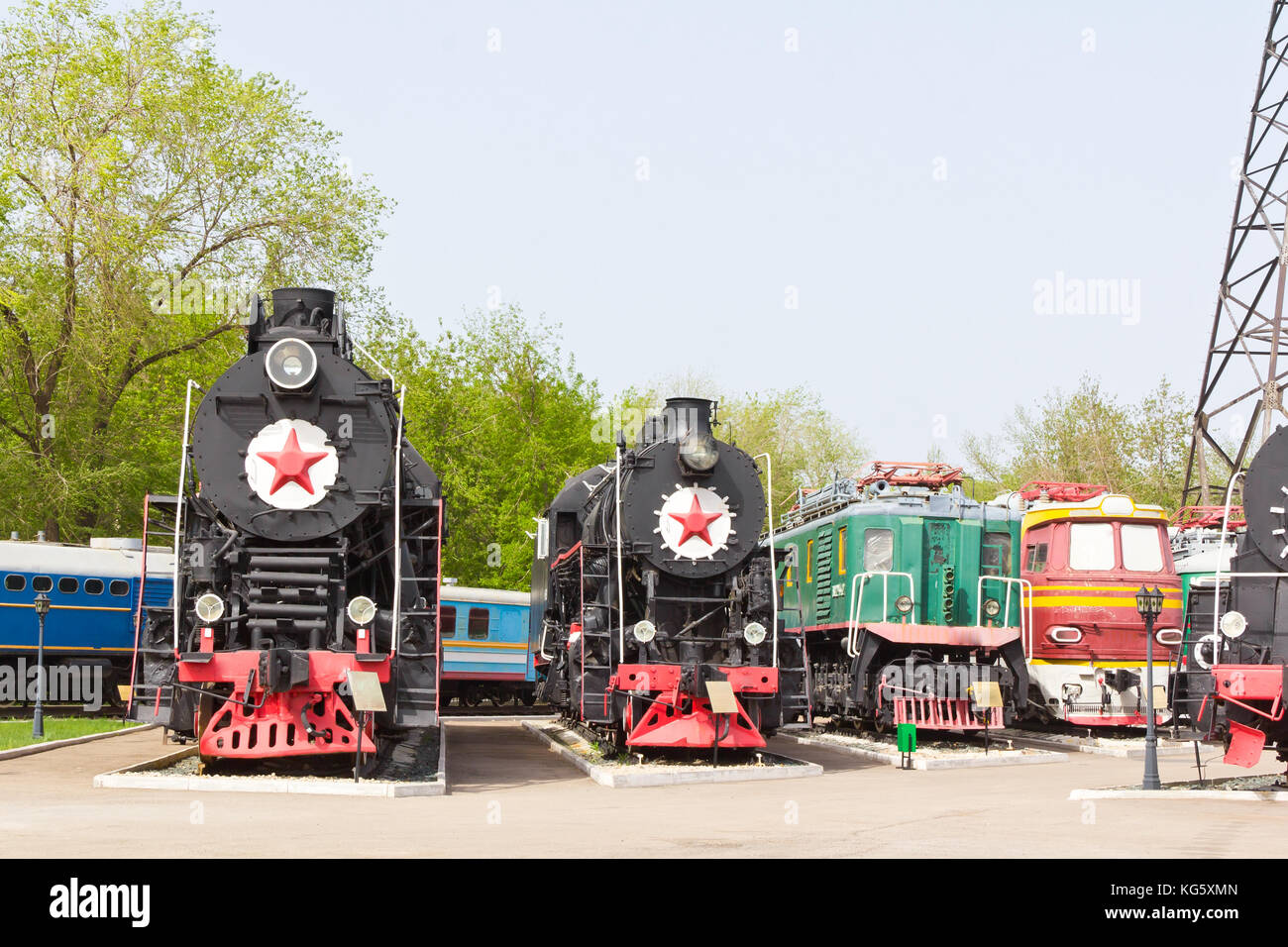 Photo of Russian rail road locomotive in Samara Stock Photo - Alamy