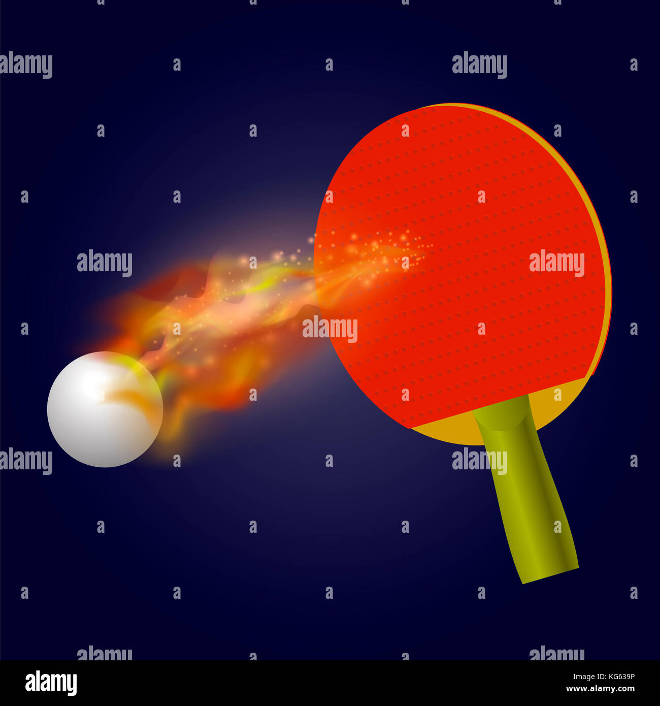 Table Tennis Racket and Ball Stock Photo Alamy