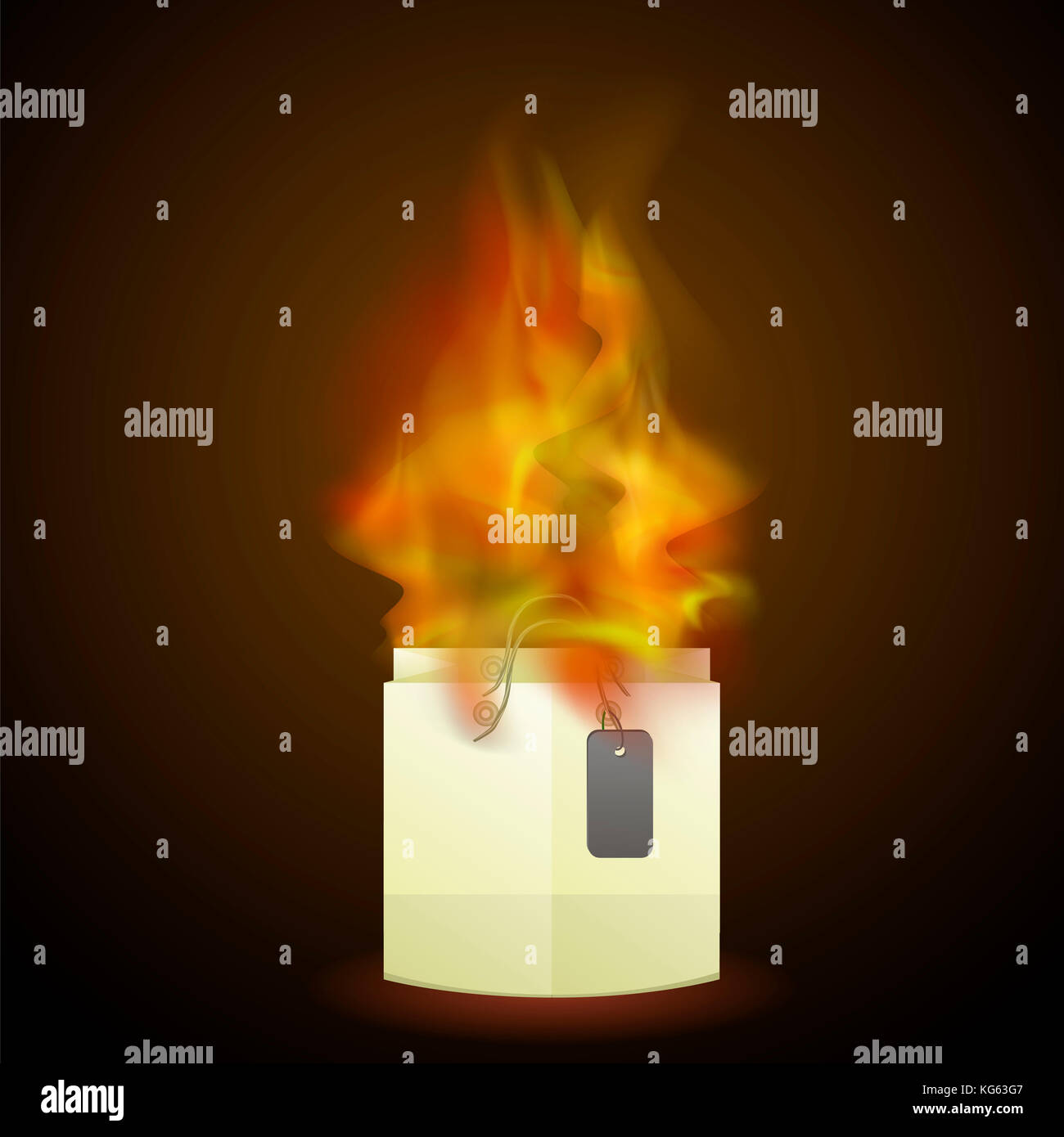 Burning Paper Shopping Bag Stock Photo - Alamy