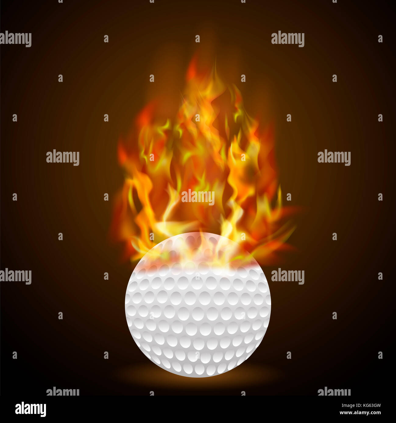Burning Golf Ball with Fire Flame Stock Photo Alamy