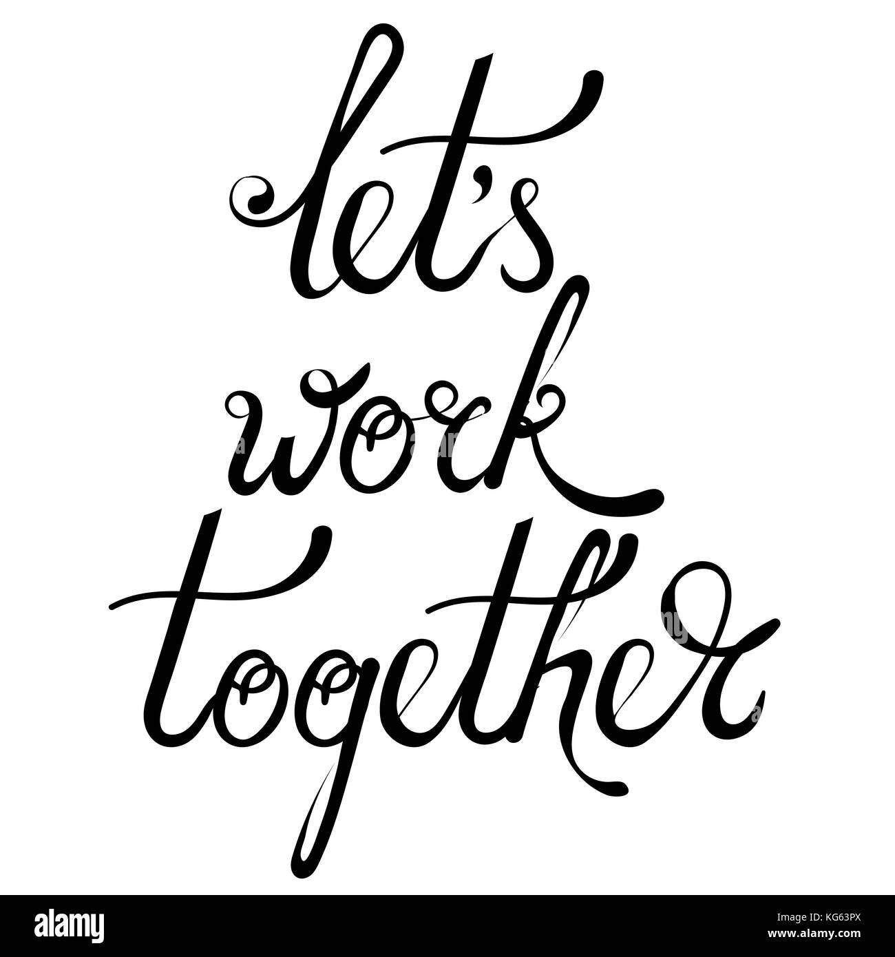 Ink Vintage Hand Lettering. Work Quote Design Stock Photo Alamy