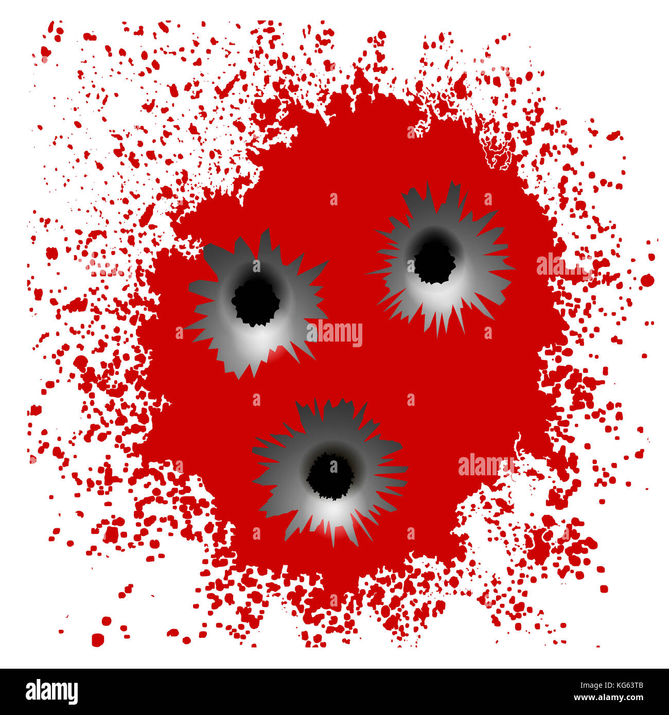 Bullet Holes on Red Blood Splatter Background Stock Photo - Alamy