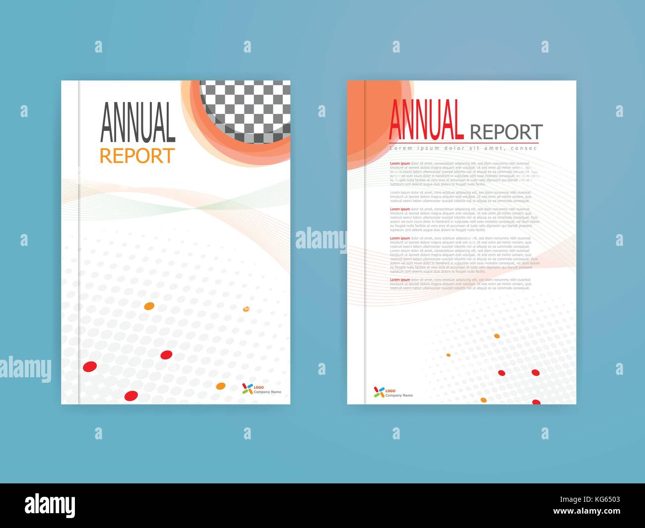illustration of orange cover annual report brochure flyer template with  half tone design for magazine, portfolio, book, document template Stock  Vector Image & Art - Alamy
