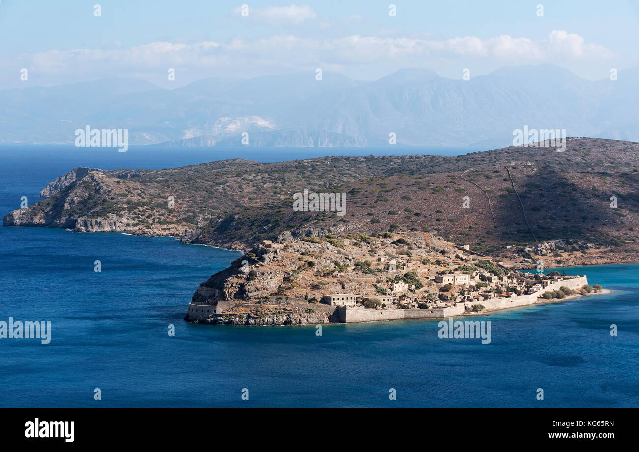 Overview of Spinalonga Island the historic leper colony and Venetian ...