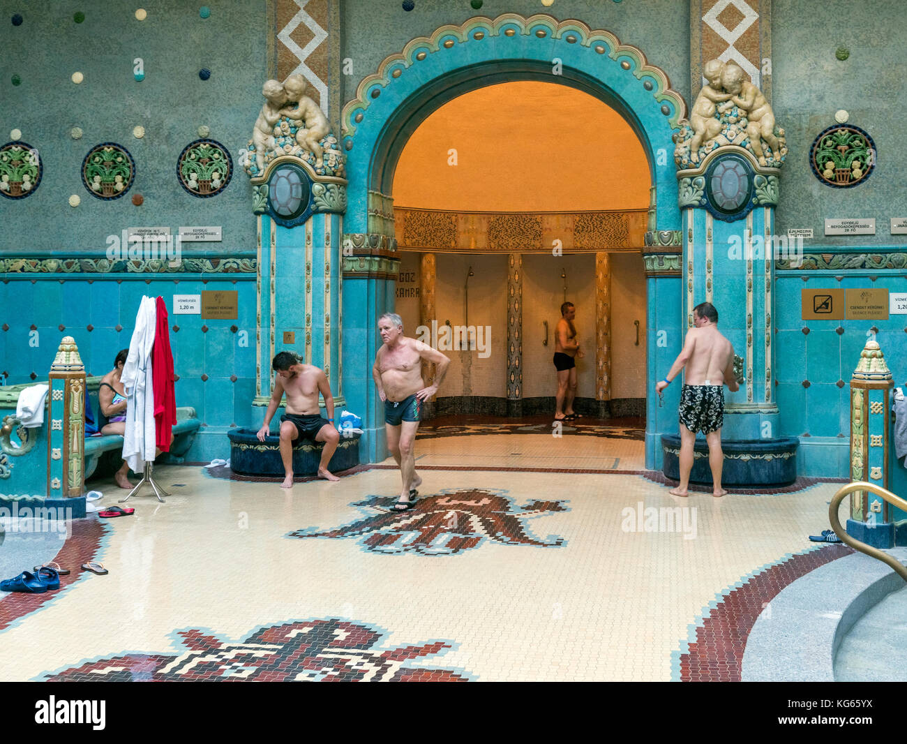 Interior of Gellert bath complex in Budapest, Hungary Stock Photo