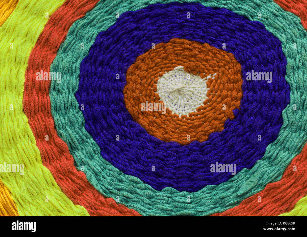 target made with woven fabric woven together Stock Photo Alamy