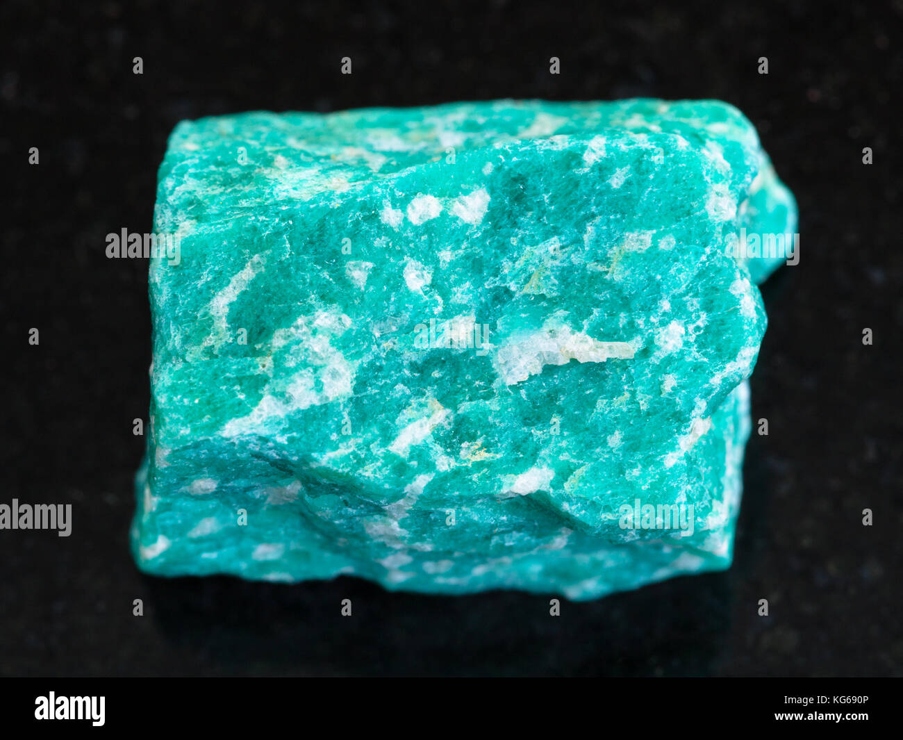 macro shooting of natural mineral rock specimen - raw green amazonite ...