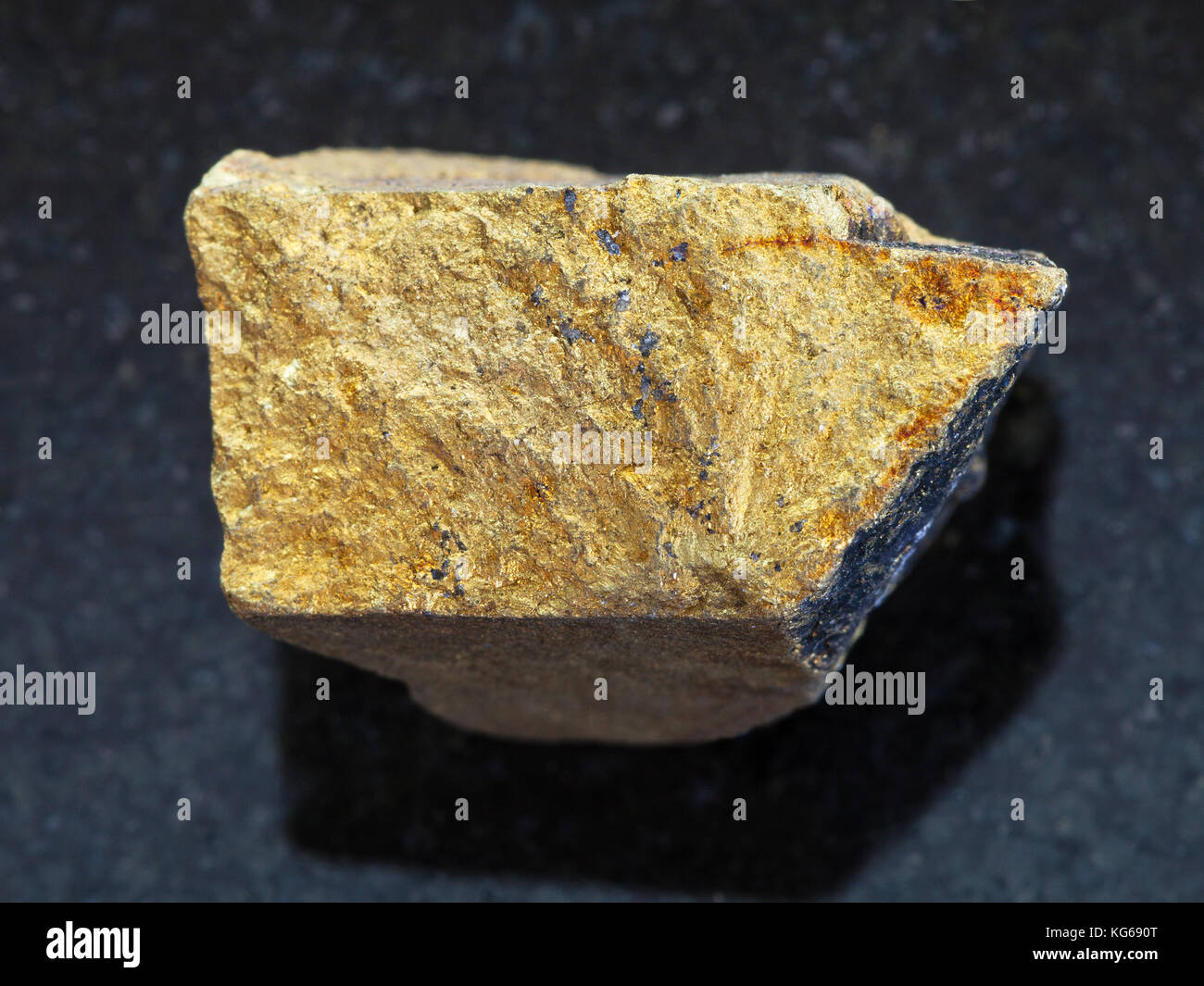 macro shooting of natural mineral rock specimen - raw yellow ...
