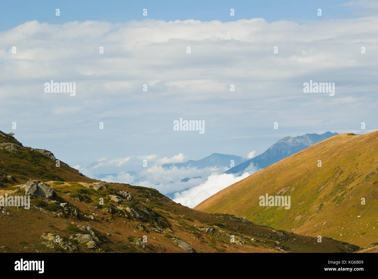 mountain landscape with sky and clouds Stock Photo - Alamy