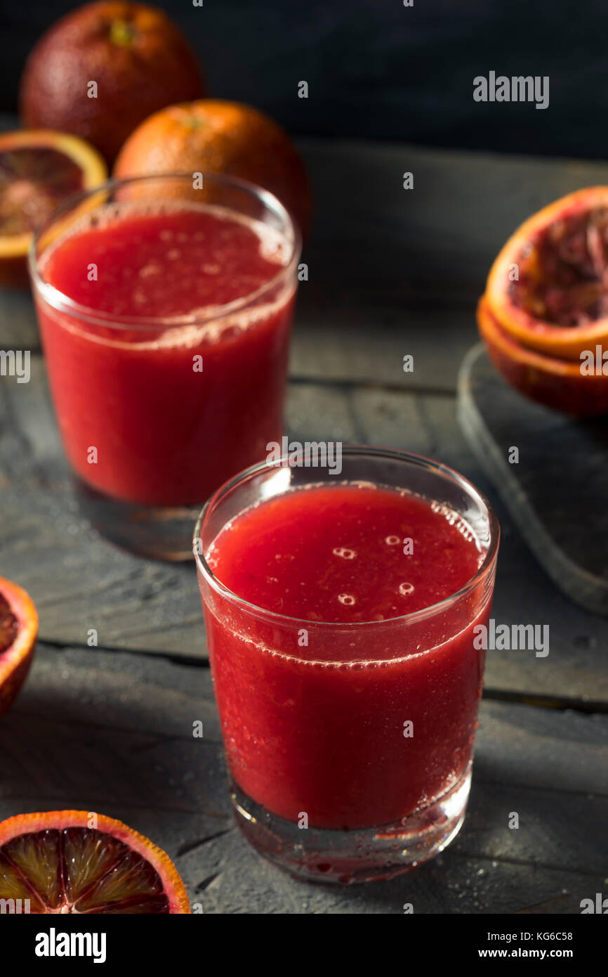Raw Fresh Squeezed Blood Orange Juice Ready to Drink Stock Photo