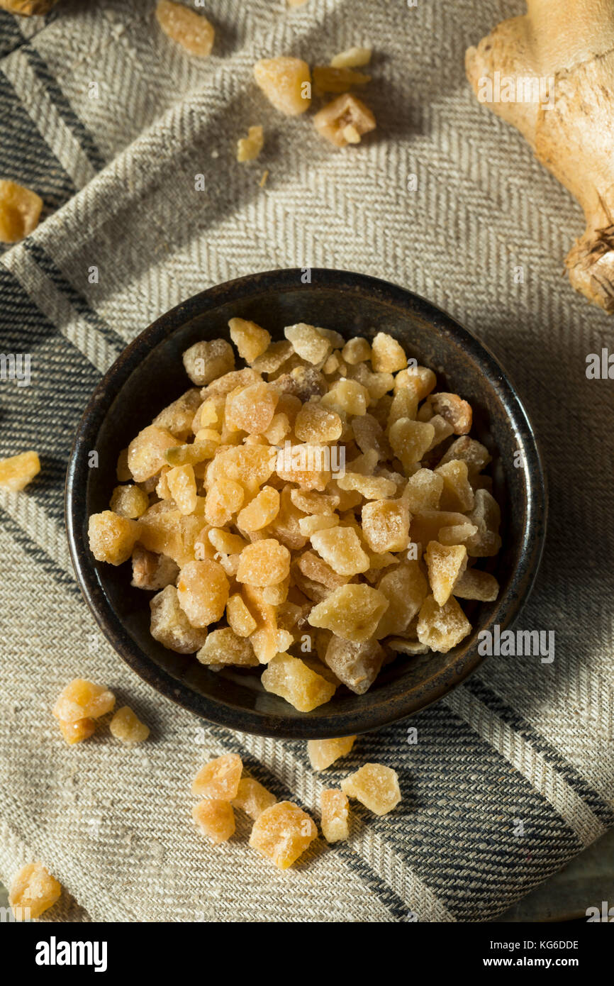 Sweet Organic Crystallized Ginger Candy in a Bowl Stock Photo Alamy