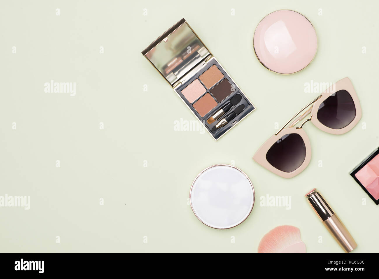 Set of decorative cosmetic products on color background Stock Photo Alamy